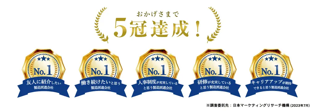 おかげさまで5冠達成！